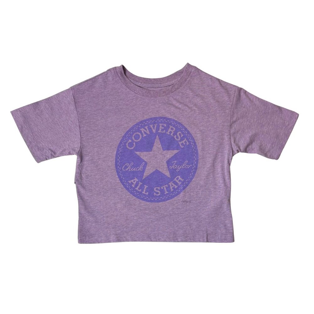 Converse Girls’ Violet Star Heather Short Sleeve Tee